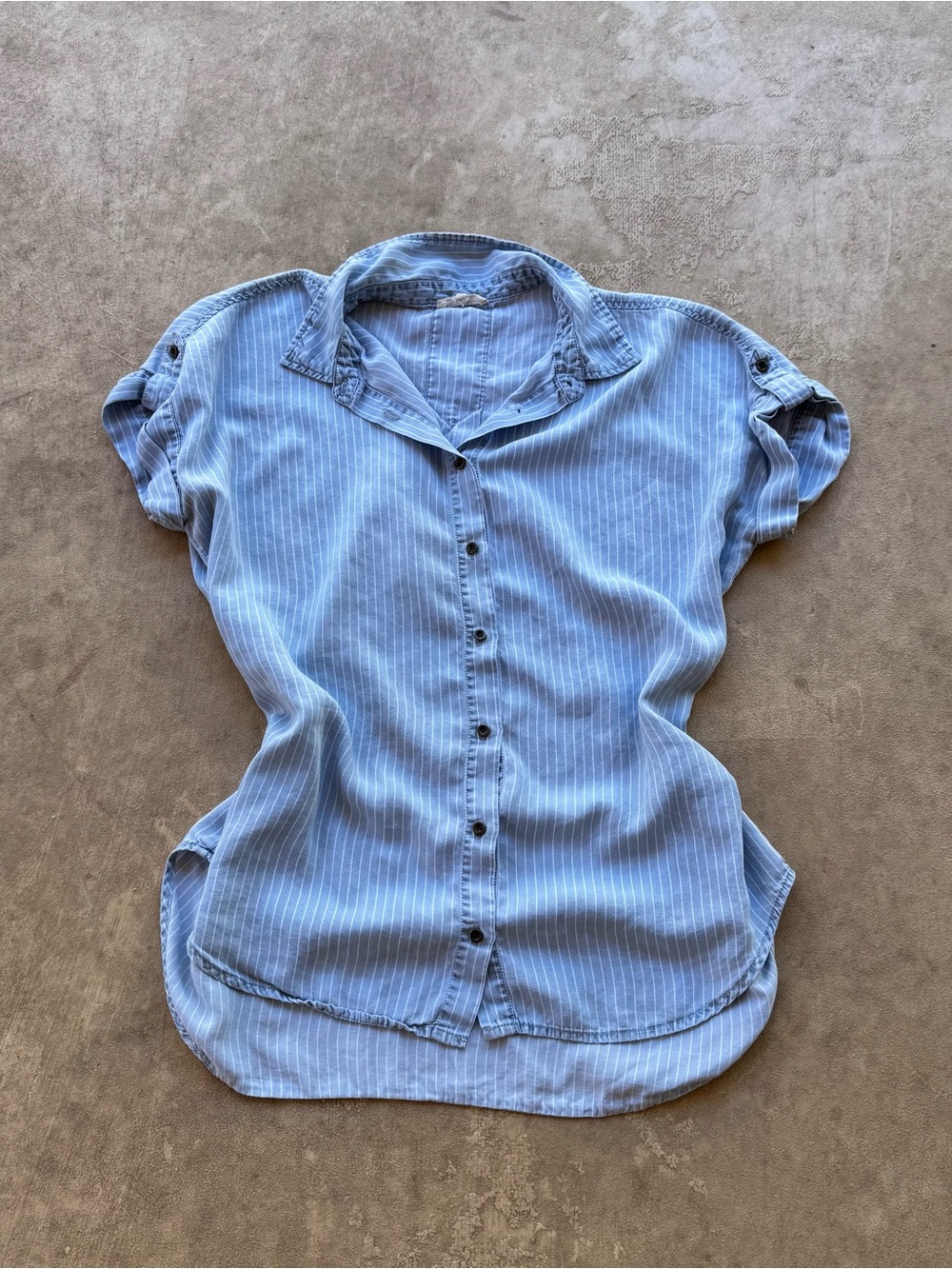 Jane and Delancey Blue and White Pinstripe Shirt